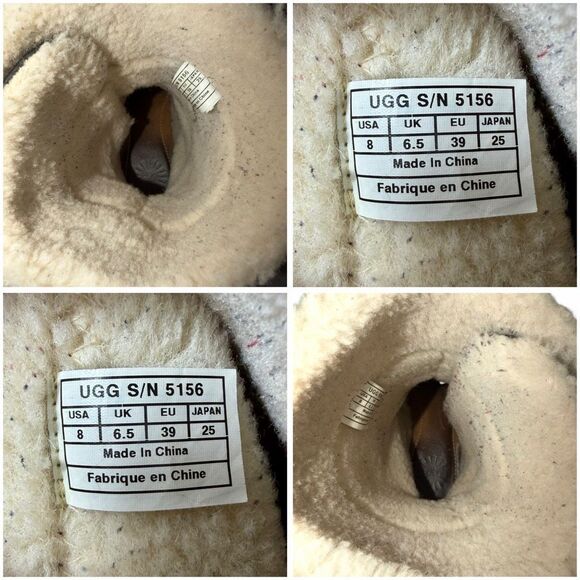 UGG Australia 5156 Vintage Y2K Black Leather Toggle Shearling Boots Women’s 8 - Picture 11 of 12